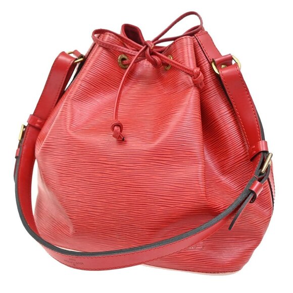LOUIS VUITTON Petit Noe Drawstring Shoulder Bag Epi Leather Red - Picture 1 of 16